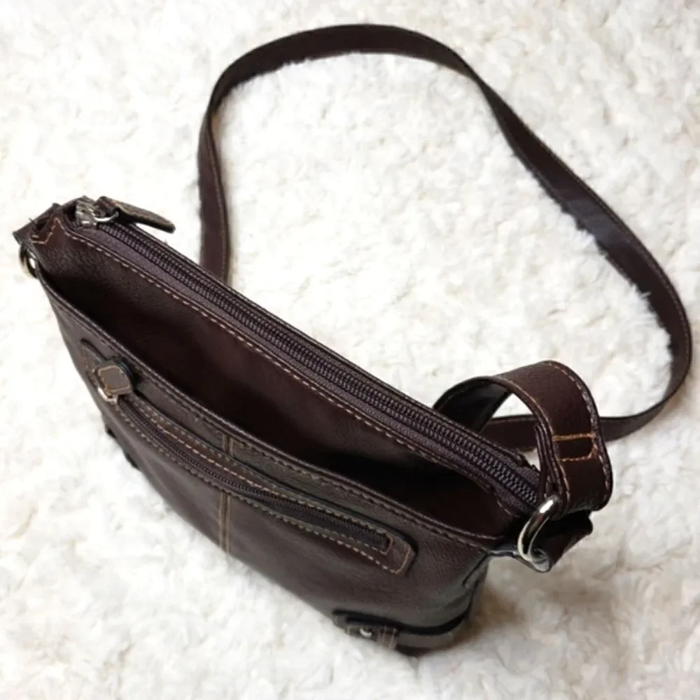 Van Heusen Brown Vegan Leather Crossbody